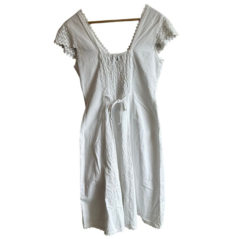 Gretty Zueger Angelica Gauze Embroidered Dress White Ivory S - Picture 8 of 11